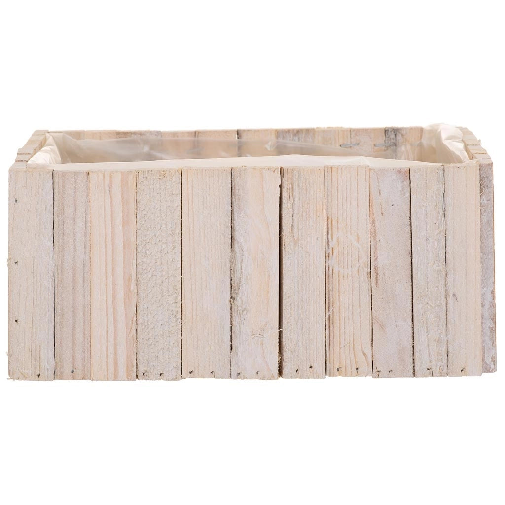Set di 2 cestini rettangolari in legno marrone