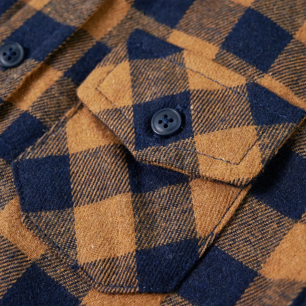 Camicia a Quadri da Bambino Cognac e Blu 104 12955