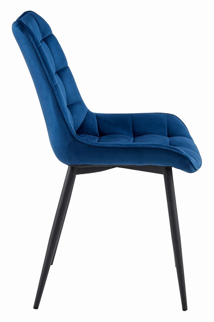 Sedia VALORA BERA - Velluto blu navy con gambe nere x 2