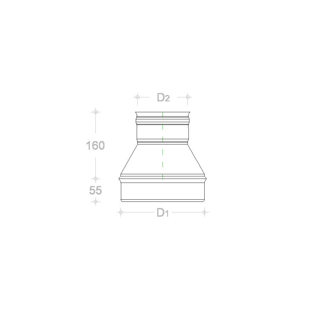 Riduzione in rame da m 250 a f variabile, diametro 130mm