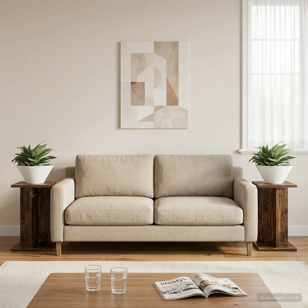 Supporto per piante 2 pz Rovere Fumo 25 x 25,5 x 40,5 cm 899683