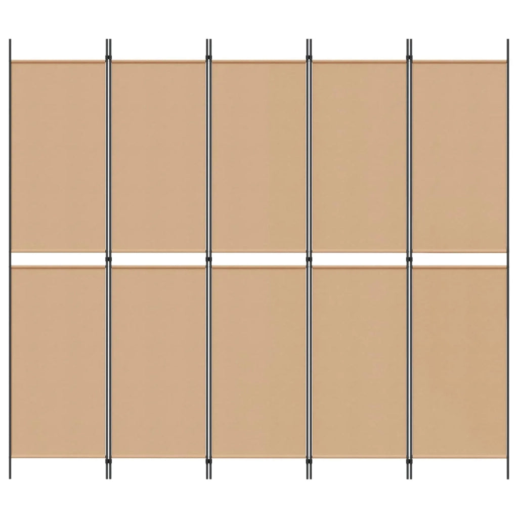 Divisorio Ambienti | Pannello Separatore a 5 Pannelli Beige 250 x 220 cm Tessuto