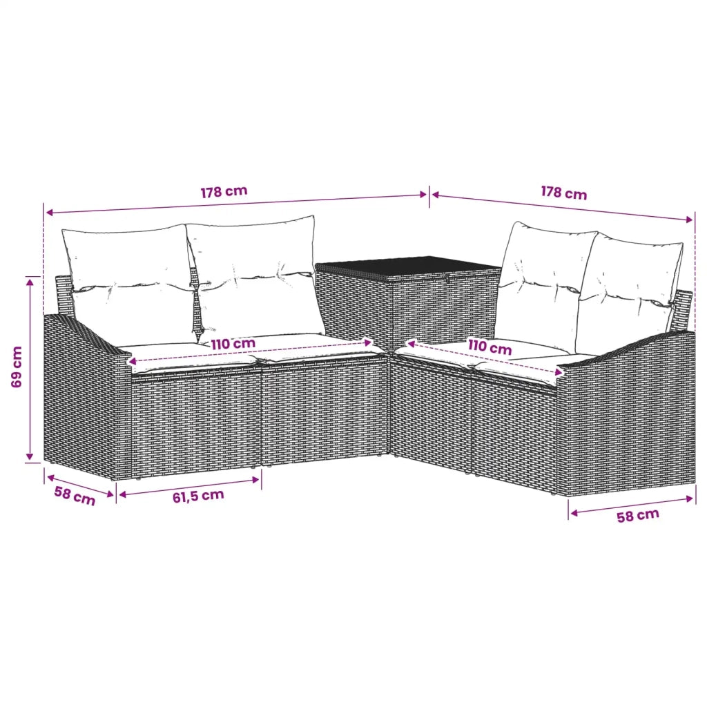 Set di divani 5 pz Grigio e Grigio Scuro 3447818