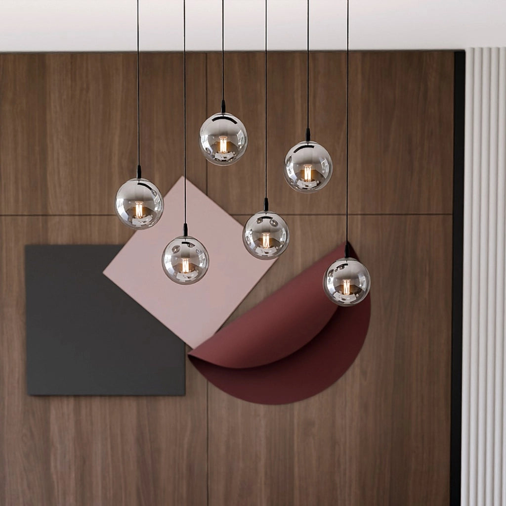 Lampadario Emibig Cosmo 6 luci E14 nero grafite dimmerabile