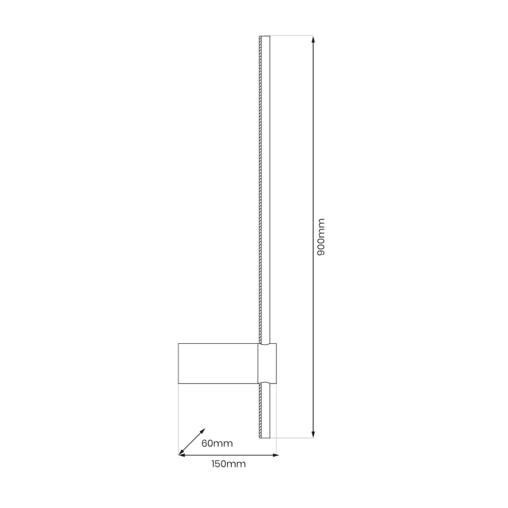Applique LED SWING slim nera 90cm 12W CCT 3000-6000K