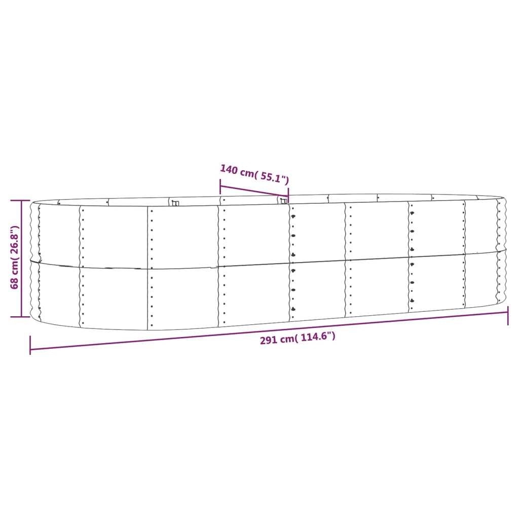 Letto Giardino Acciaio Zincato 291x140x68 cm Grigio 319099