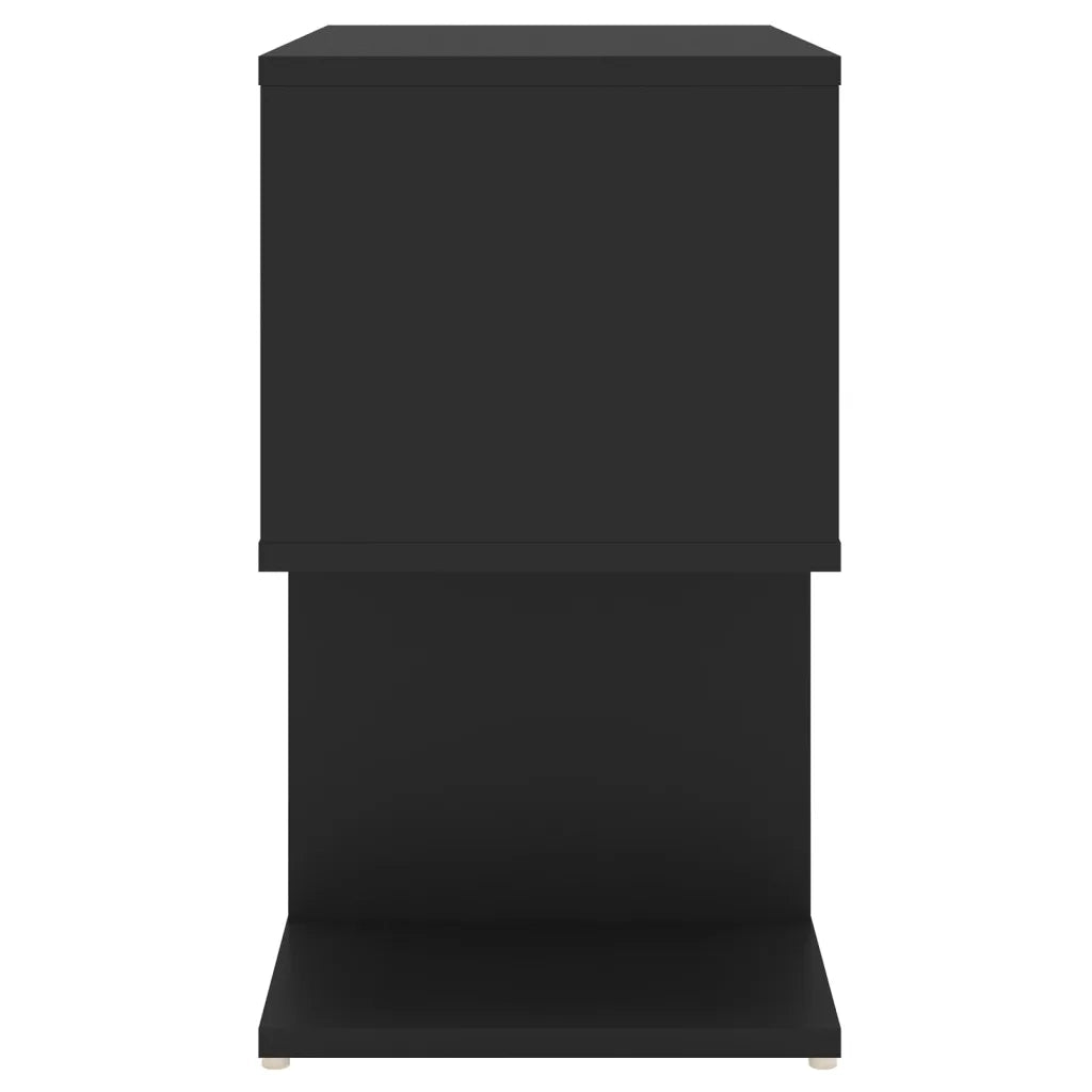 Comodino | Armadio da Notte | Mobiletto da notte Nero 50x30x51,5 cm in Legno Multistrato