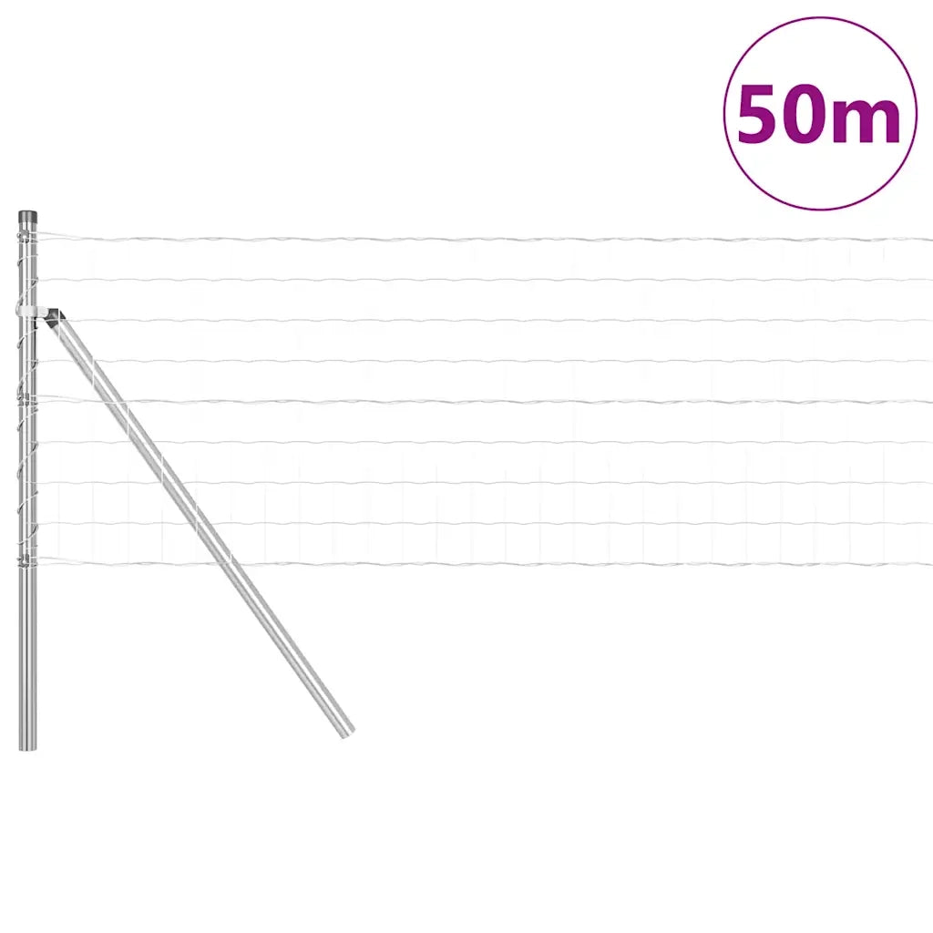 Recinzione con Posto Argento 0,4 x 50 m Acciaio e PVC 3350534