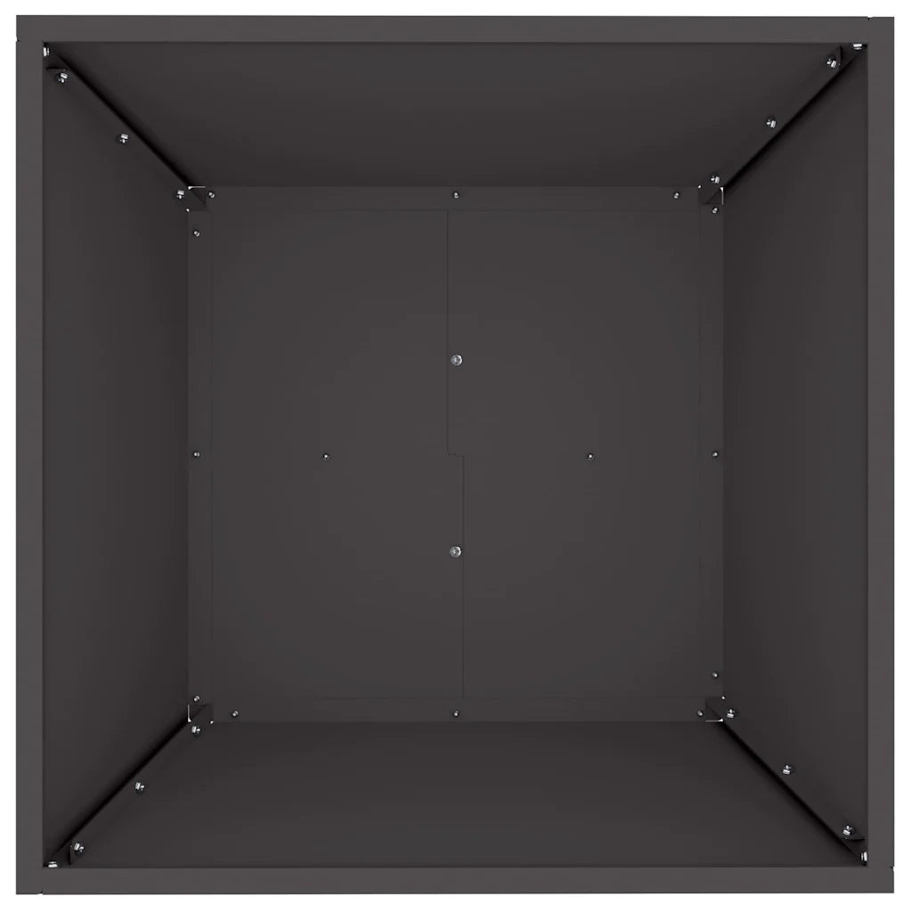Vaso da giardino-Fioriera Esterno-Contenitore per Piante Nero 50 x 50 x 15 cm Acciaio laminato a freddo