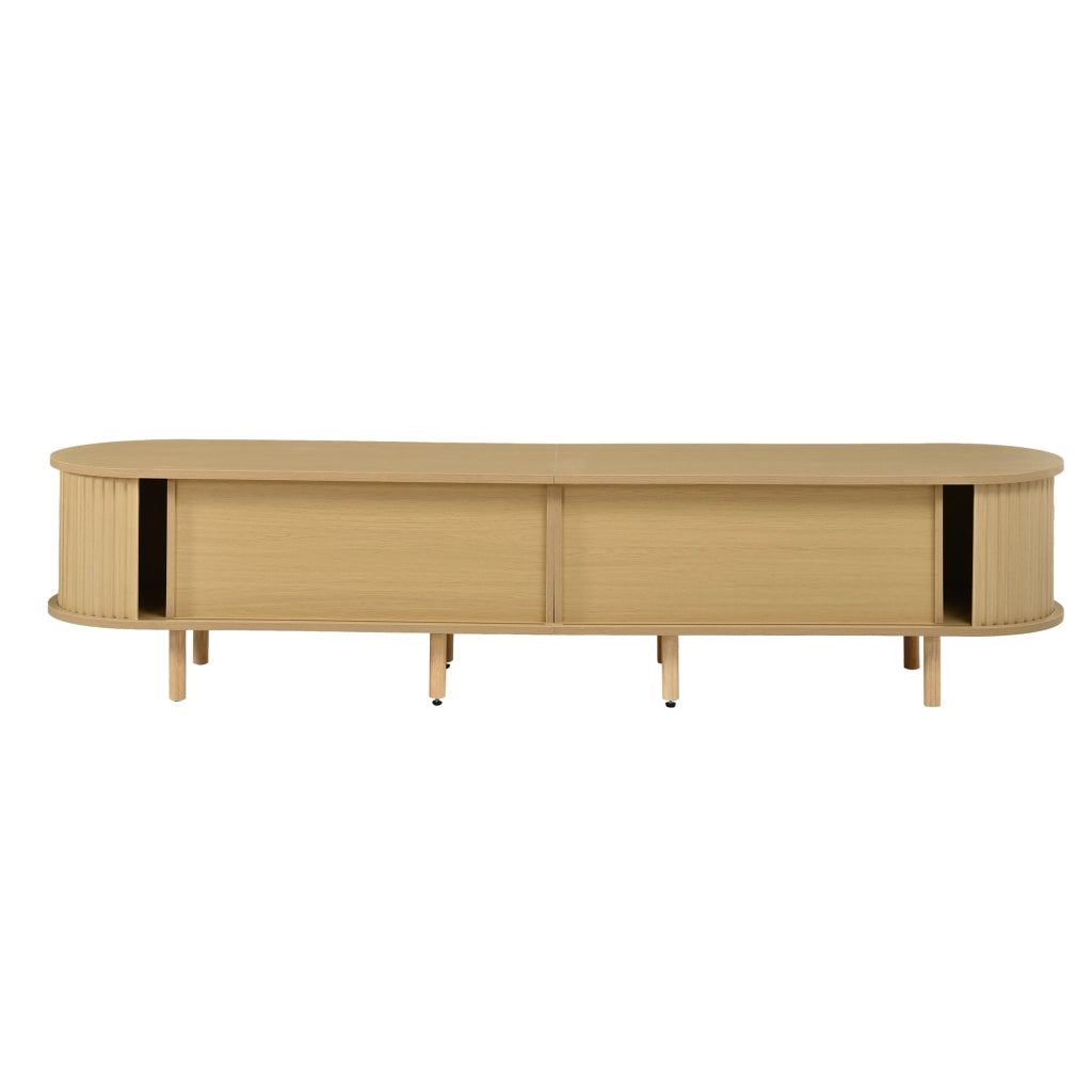 Mobile porta TV largo 180 cm color legno chiaro con serrandine