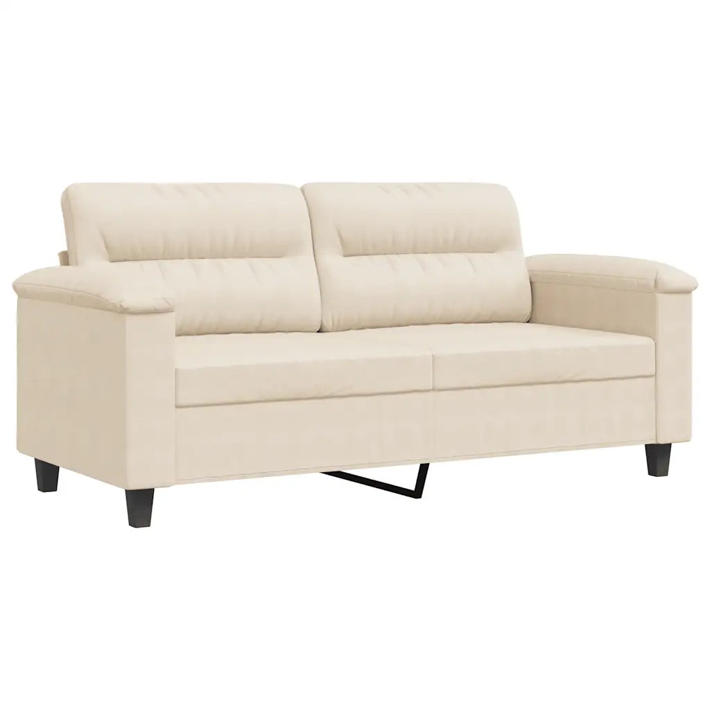 Divano a 2 Posti-Sofa 2 Posti Beige 140 cm in Tessuto Microfibra
