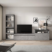 Mobile TV, Soggiorno, 310x35x186cm, Per TV fino a 65", Set di mobili, grigio cemento RF3166