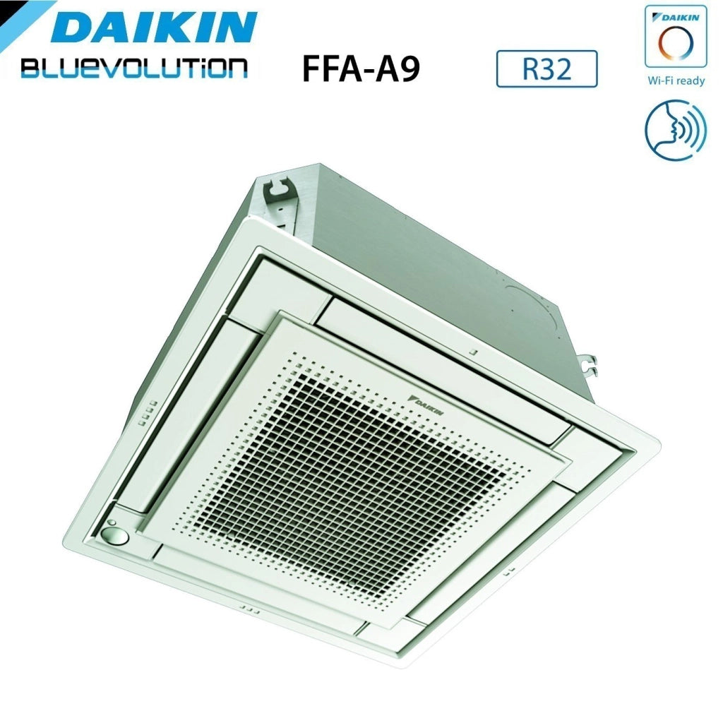 Climatizzatore Condizionatore Daikin Bluevolution Inverter Trial Split a Cassetta FFA-A 9+9+12 con 3MXM68N R-32 Wi-Fi Optional Con Griglia Bianca Inclusa 9000+9000+12000 - Garanzia Italiana