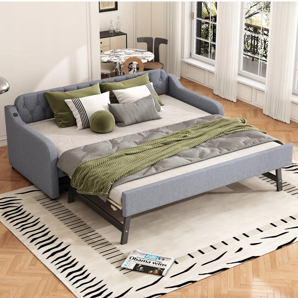 Divano letto con USB - Xylo - 90x200 - Grigio