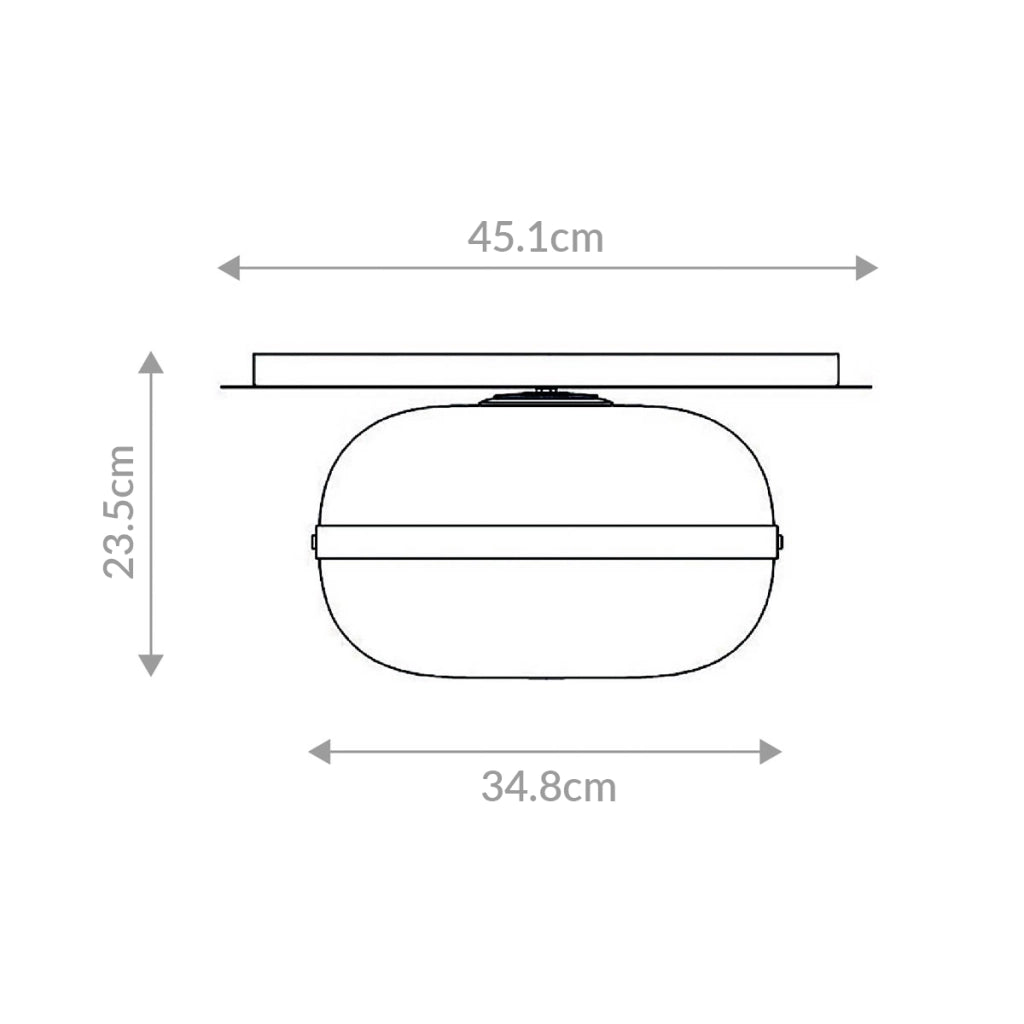 Plafoniera Nottingham rotonda ottone ambra 35cm E27