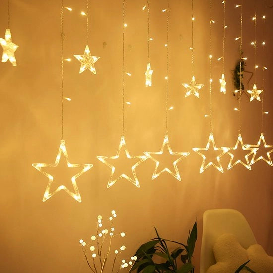 Luminaria LED a forma di stella con 138 LED 12 stelle con 8 modalità di illuminazione luce calda Luminaria per Interno e Esterno