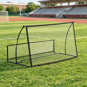 Rete da calcio portatile 2 in 1, a doppia faccia, con borsa per il trasporto e picchetti per il fissaggio a terra, dimensioni 200x94x122/52 cm, nera.