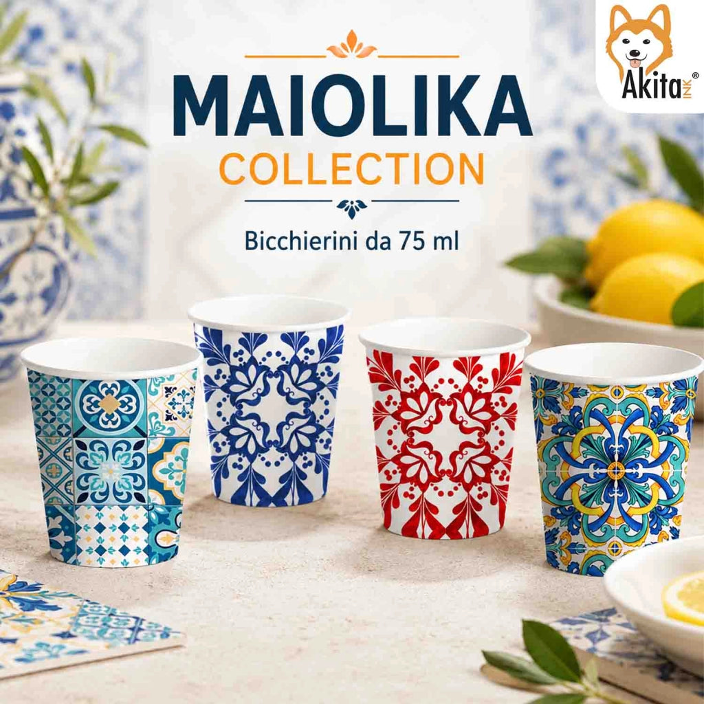 Akitaink 2000 Bicchierini Caffe' 75ml Biodegradabili Maiolica