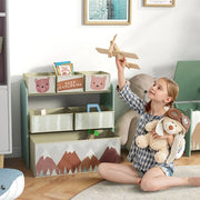Mobile contenitore per bambini verde a 6 scomparti