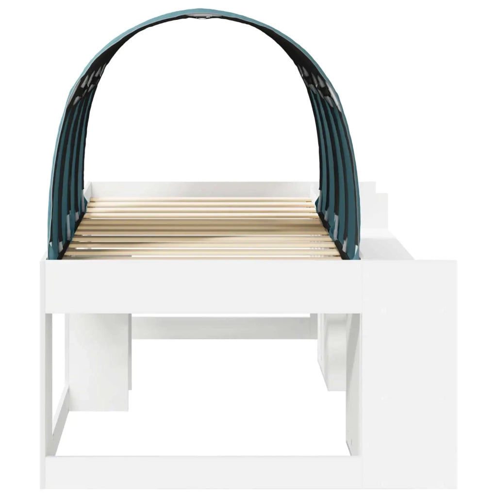 Letto singolo | Letto per adulti | Letto con Tunnel 3 pcs Bianco e azzurro Legno ingegnerizzato