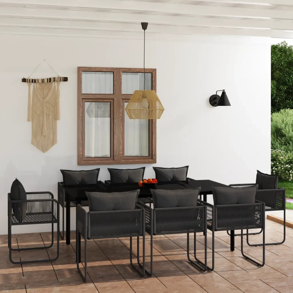 Set da Pranzo da Giardino 9 pz Nero 3099082