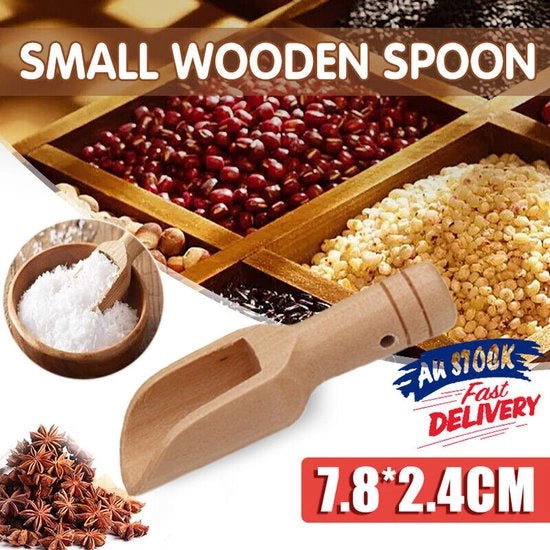 Set di 4 Lepeli mini in legno per zucchero e sale per caffè utensili da cucina