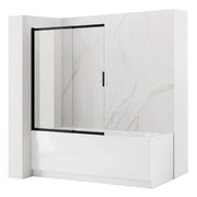 Paravento Vasca Scorrevole Rea Dario Black 80