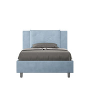 Letto Singolo 80x210 cm con Rete e Contenitore Appia Azzurro