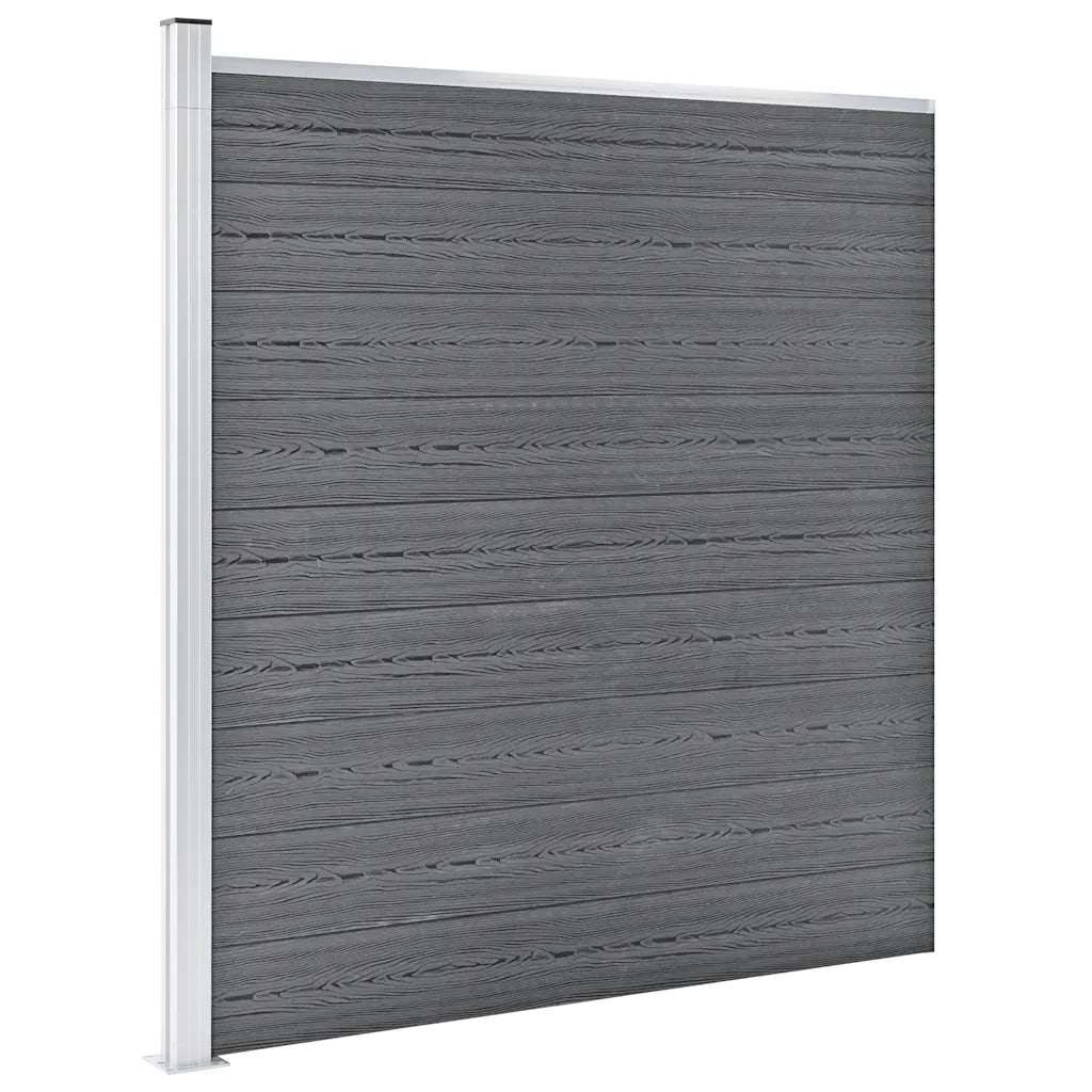Pannelli Recinzione WPC 3 Quadrati 1 Inclinato 619x186 cm Grigi 3053235