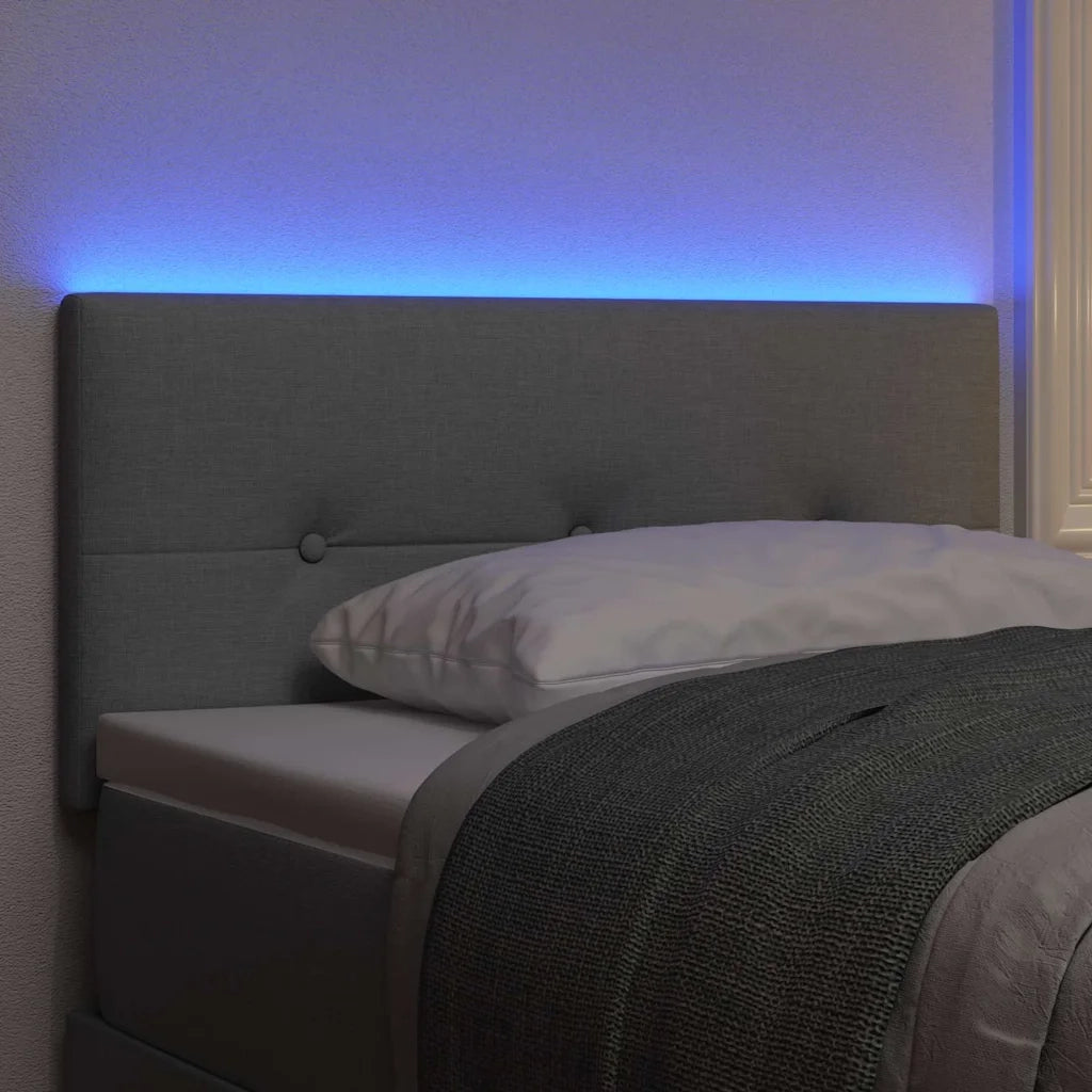 Testiera | Testata LED con strisce LED Grigio chiaro 90 cm Tessuto