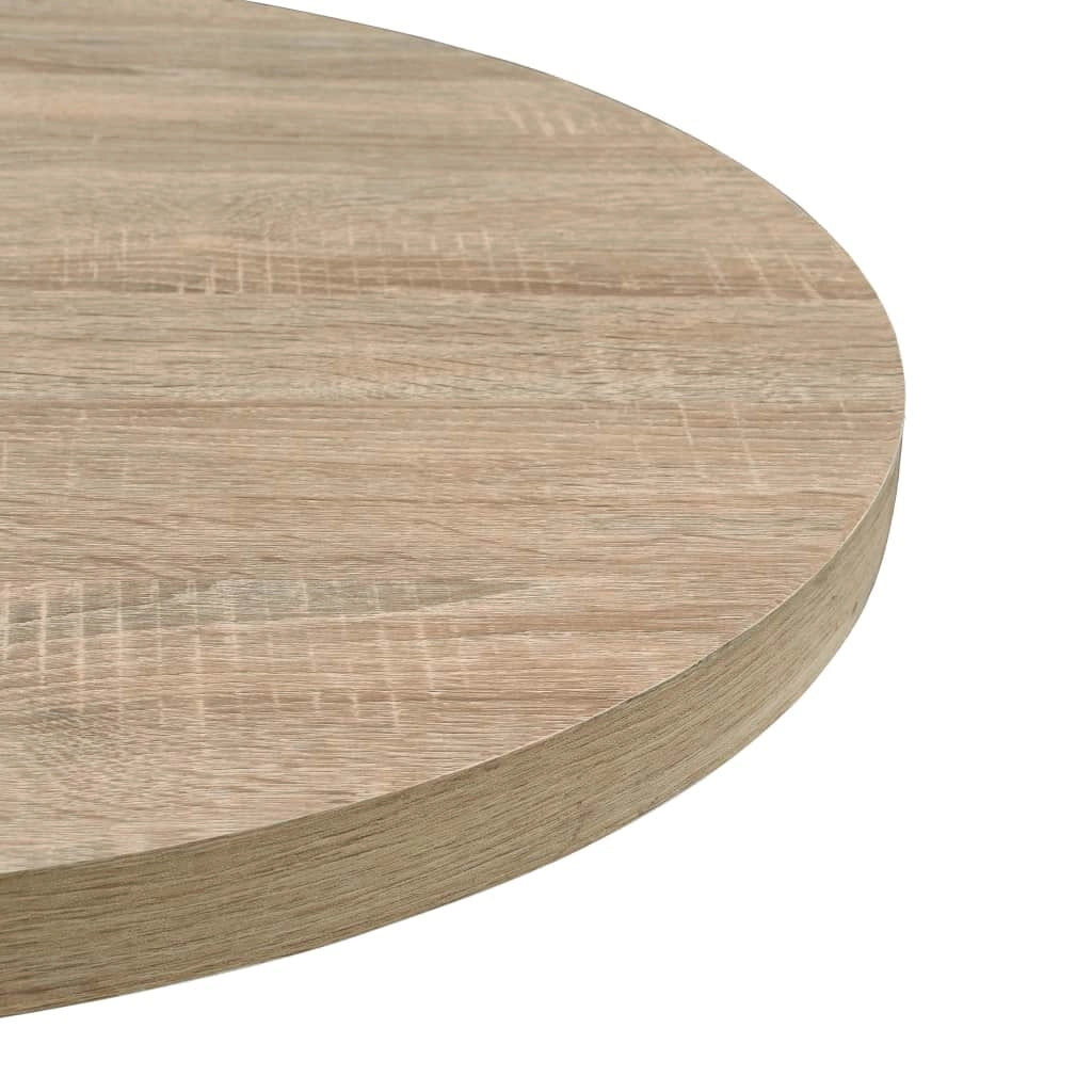 Tavolo alto stile bar/bistrot MDF e acciaio rotondo 60 cm rovere beige 0902109
