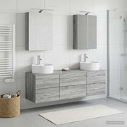 Set di mobili per il bagno 5 pz Sonoma grigio 3406876
