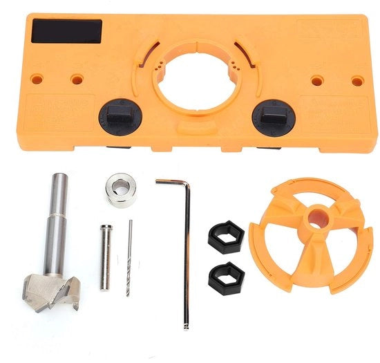 Scharnierboormal 35 mm - Regolatore di angolazione - Lavorazione del legno - Materiale duraturo - Risultati veloci - Posizione gat precisa - Guida alla perforazione