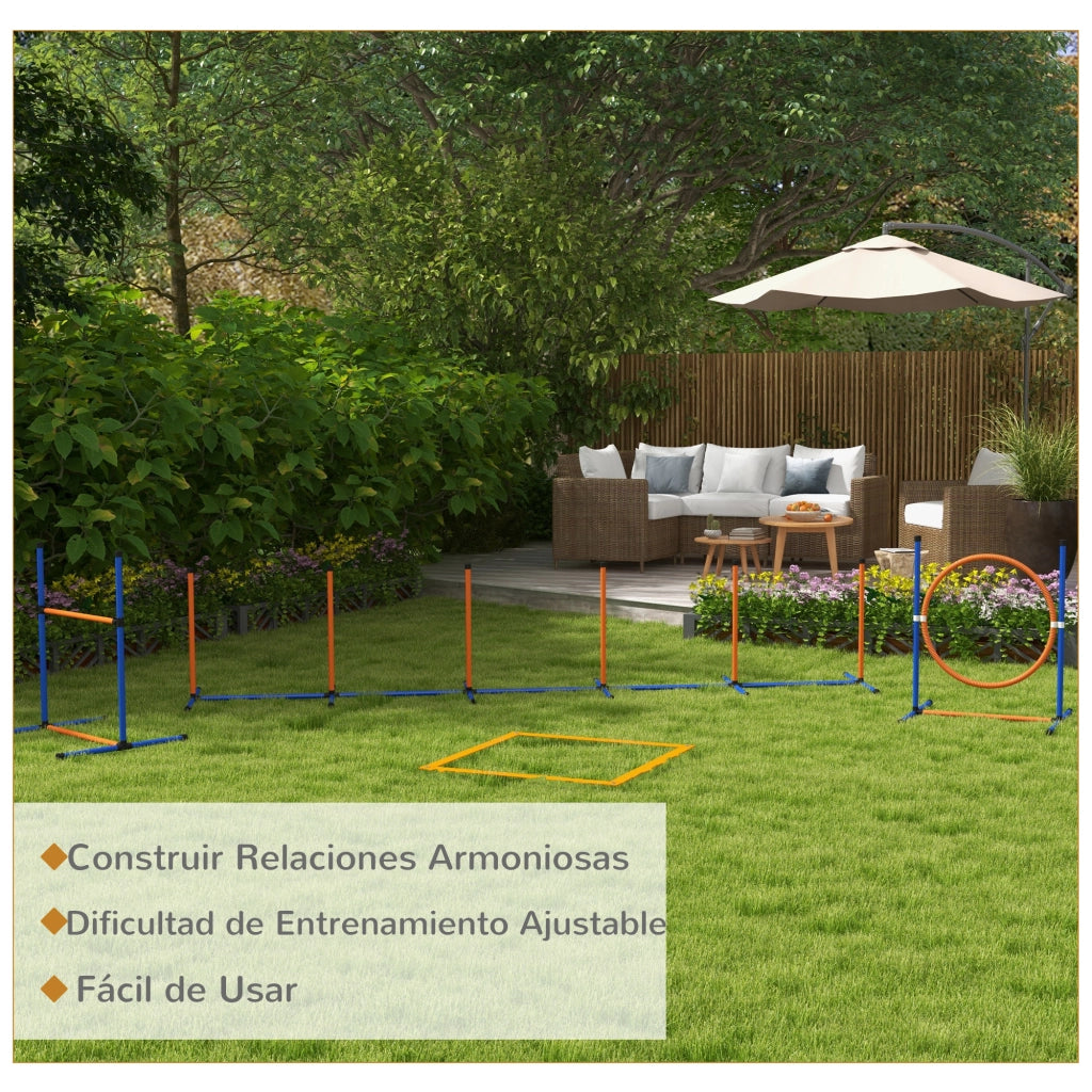 Gioco per Cani Agility ¨C zephmum ¨C 4 Pezzi, Arancione e Blu