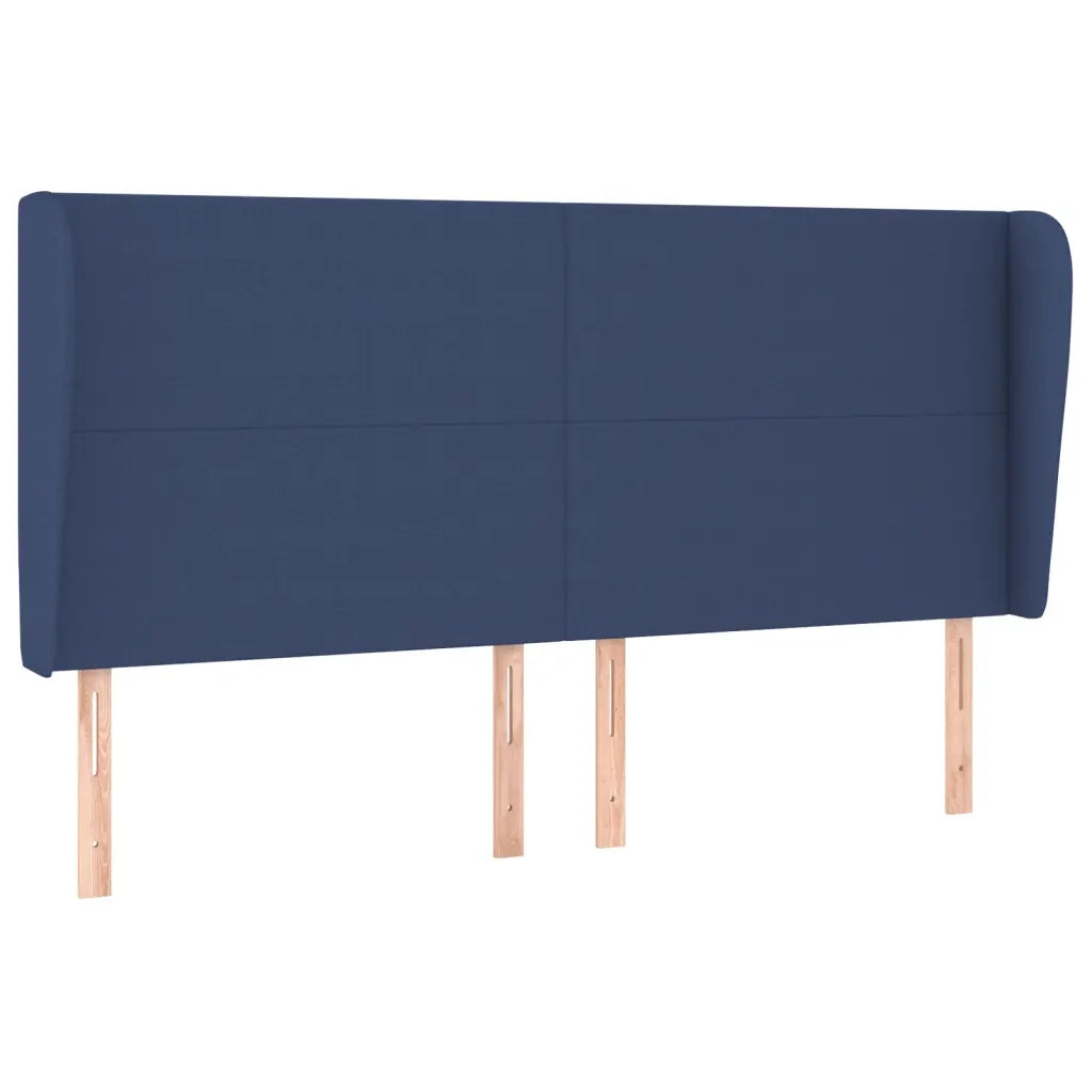 Testiera | Testata ad Orecchio Blu 183x23x118/128 cm in Tessuto