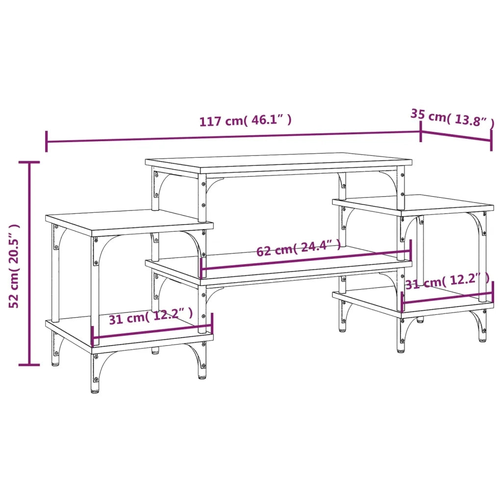 Mobile Porta TV Grigio Sonoma 117x35x52 cm in Legno Multistrato 826318