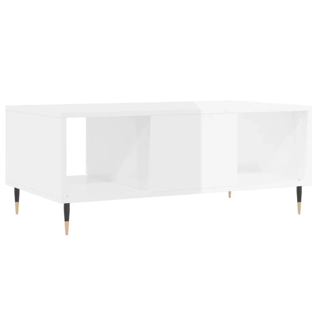 Tavolino salotto | Tavolino da caff¨¨ | Tavolino da Soggiorno Bianco Lucido 90x50x36,5 cm Legno Multistrato