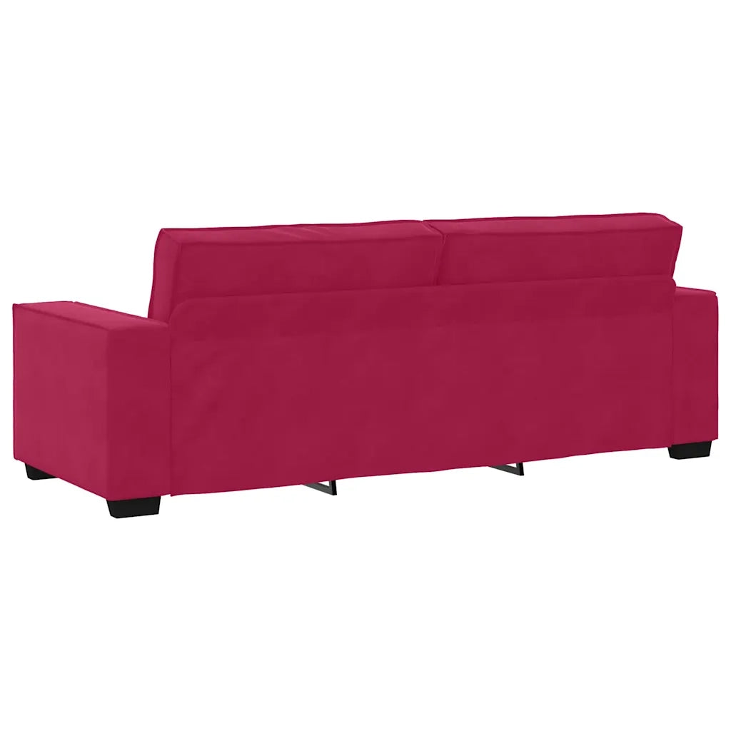 Divano a 3 Posti-Sofa 3 Posti Rosso Vino 180 cm in Velluto 759989