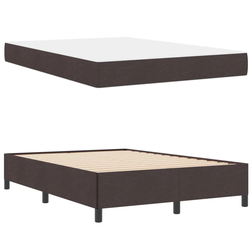 Letto a molle Marrone Scuro 140 x 200 cm Tessuto 3398867