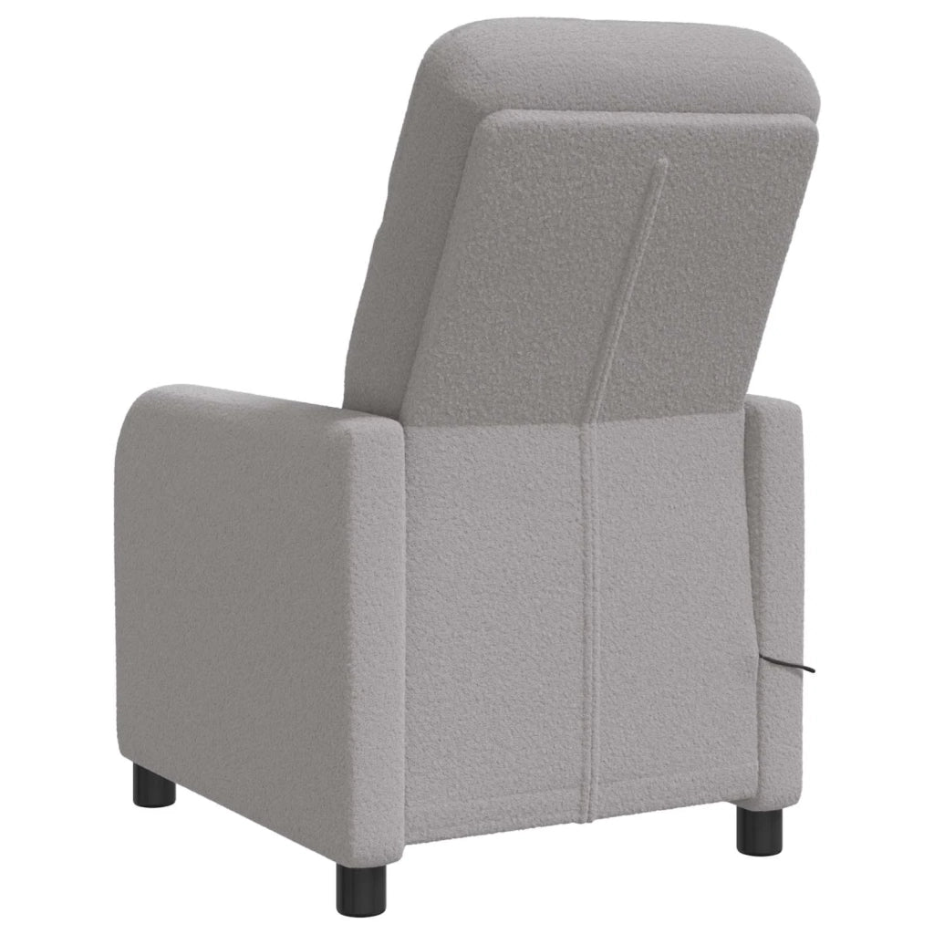 Poltrona Massaggiante Grigio Chiaro Bouclé 42034951