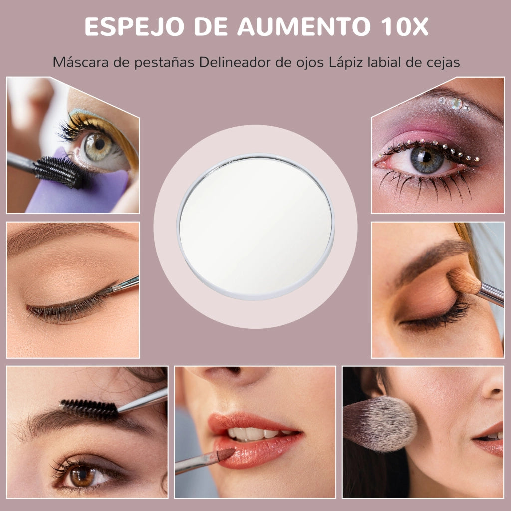 Specchio da Trucco con Luci ¨C Xylo ¨C 30x40 cm 12 Lampadine 3 Modalit¨¤ Touch Bianco