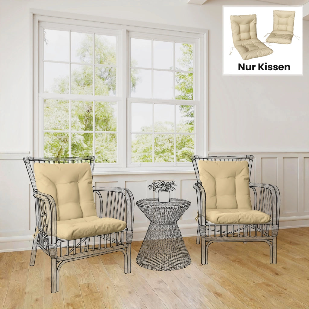Cuscino da esterno con schienale e lacci ¨C zephmum ¨C Beige