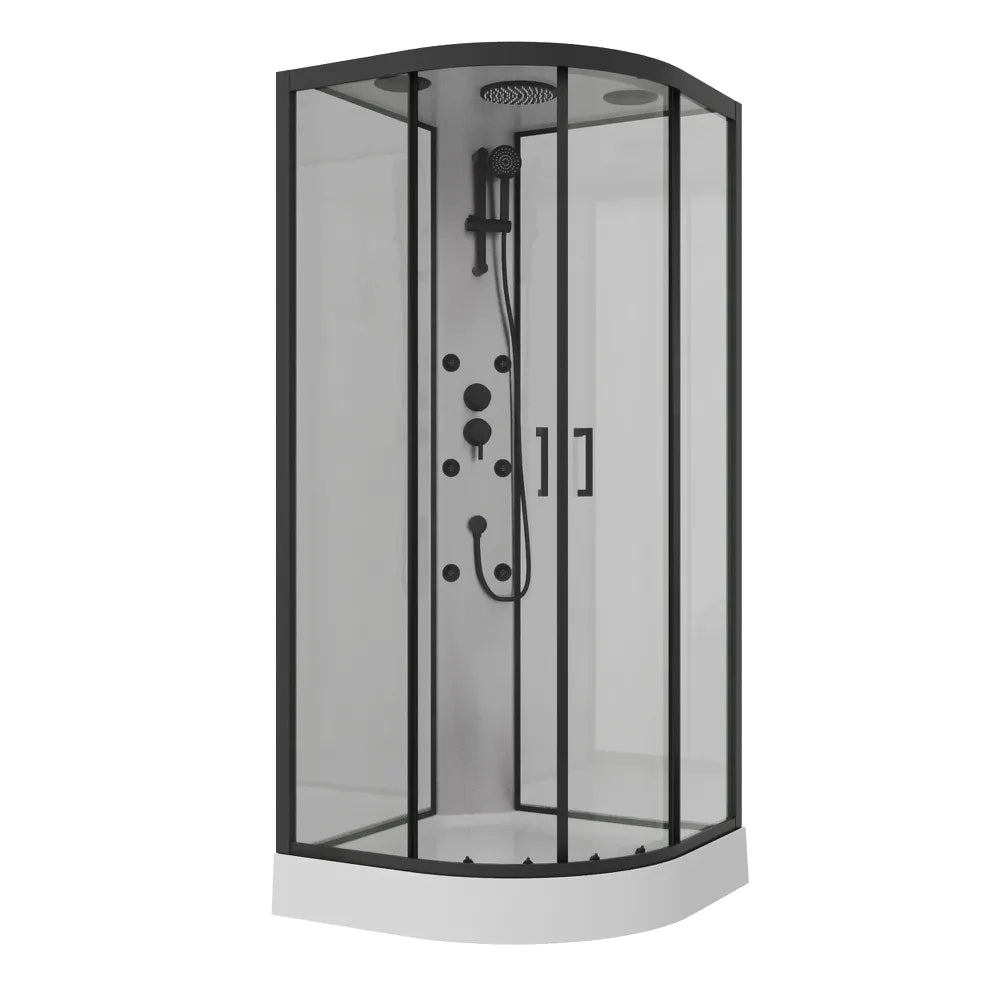 Cabina doccia idromassaggio semicircolare 90x90cm multifunzione h215cm | Sark