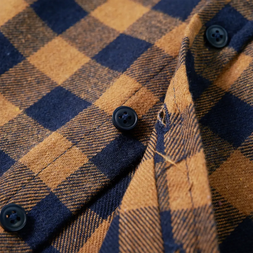 Camicia a Quadri da Bambino Cognac e Blu 104 12955