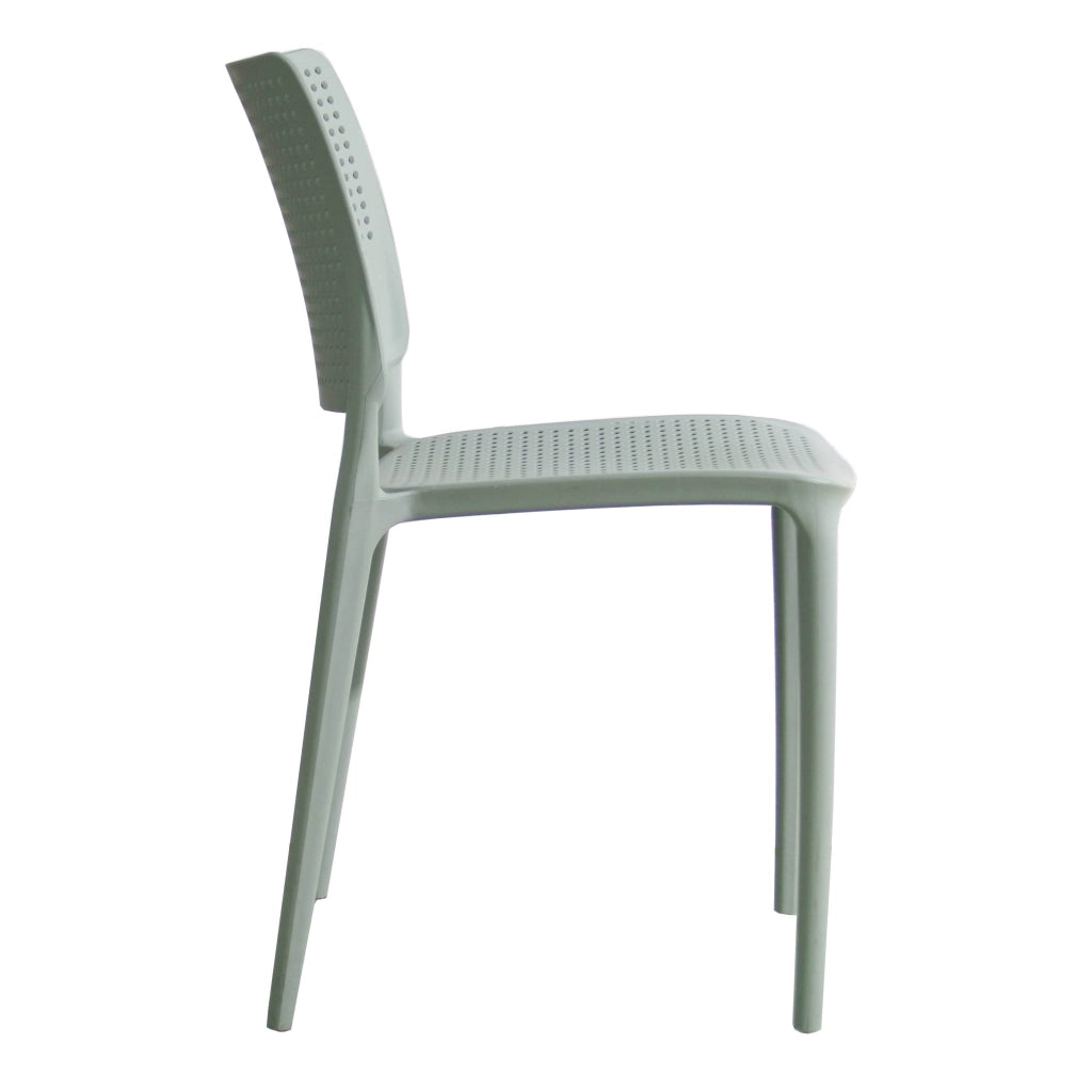 Oviala - Set di 4 sedie da giardino in plastica verde salvia