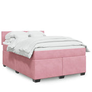 Giroletto a Molle con Materasso Rosa 140x190 cm in Velluto