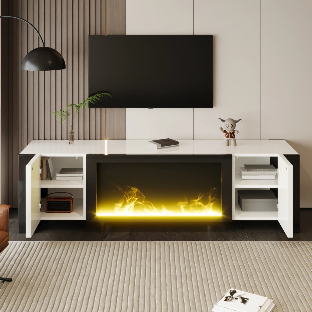 TV-Schrank White+Black in Spanplatte 165 cm
