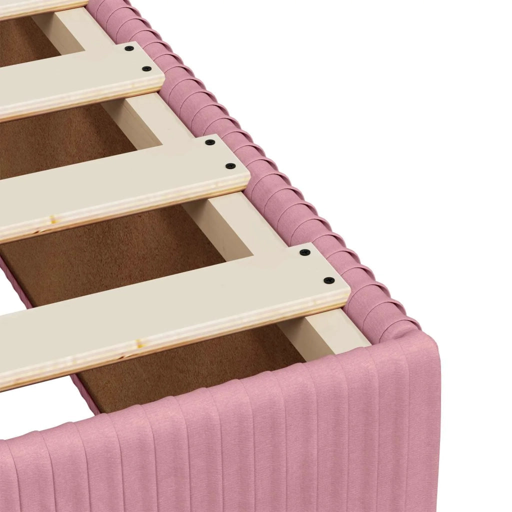Letto box spring con materasso Rosa 120 x 190 cm Velluto 3451648