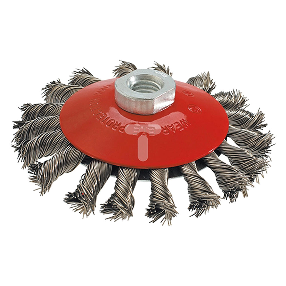 1pz spazzola circolare conica ã¸ mm  100 foro m 14 cod:ferx.5028360nlm
