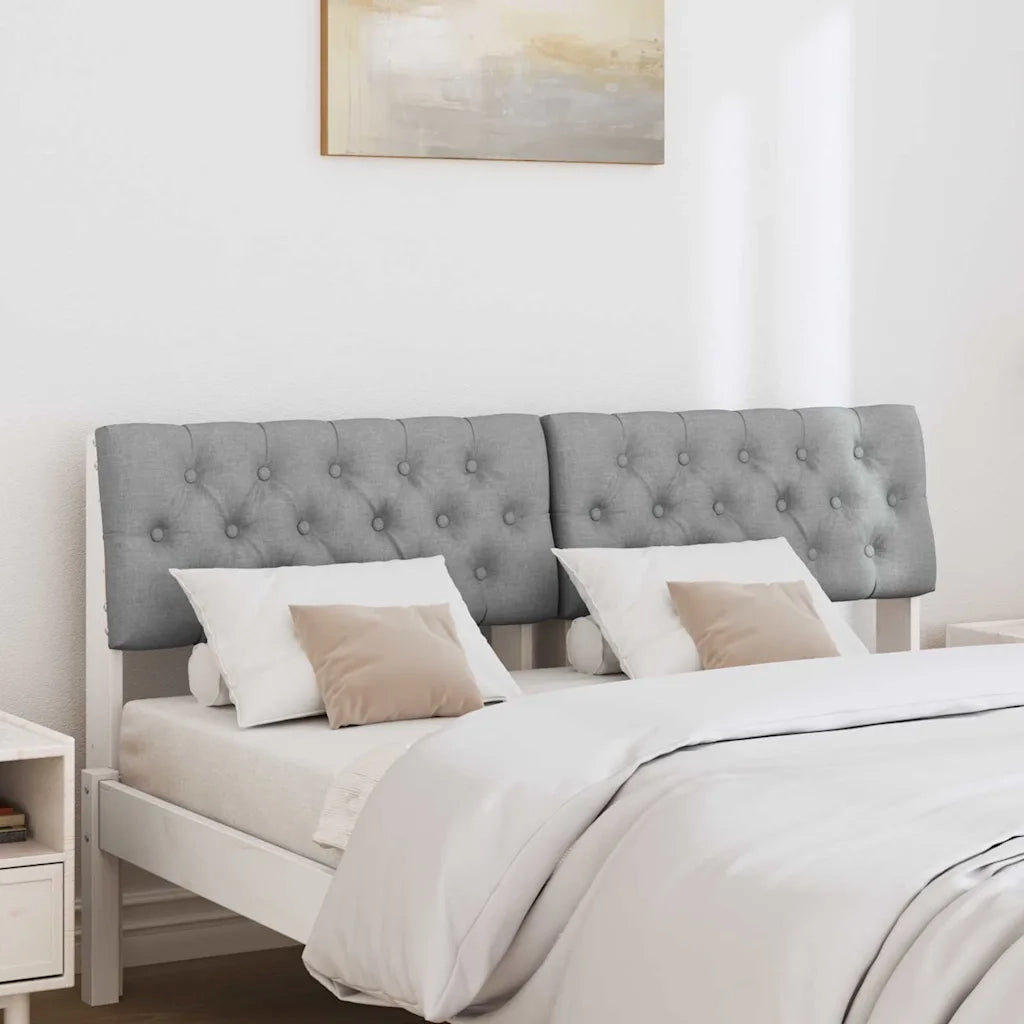 Testiera imbottita Grigio chiaro 140 cm Pino massello 879178